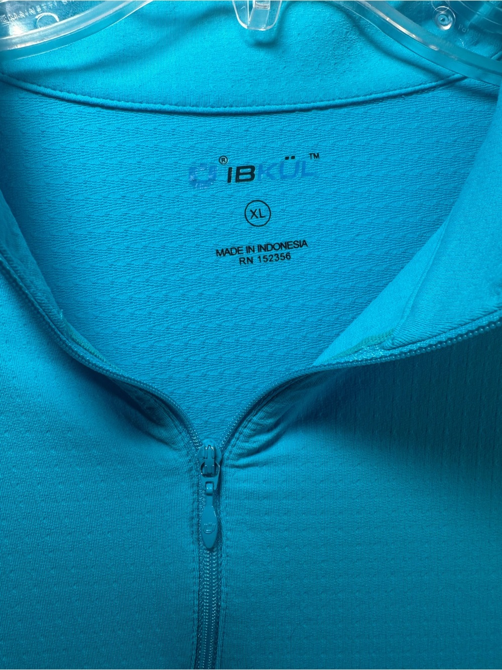 IBKÜL IceFil UPF 50+ Long Sleeve Quarter Zip Golf Sun Shirt Turquoise XL - Picture 2 of 10